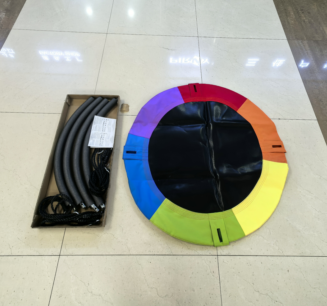 义乌好货 多色拼接跳布秋千 三色 六色圆形花园户外花园悬挂秋千  户外休闲秋千 养生修仙打坐挂树挂 阳光房躺平摆烂产品图