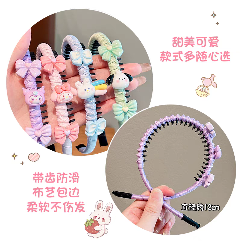 Children's bangs hair-breaking magic headband, little girl headband, cartoon headband, baby hair-safe headband, girls' hair clip, children's summer cute hair clip, children's summer trend Application Scenario