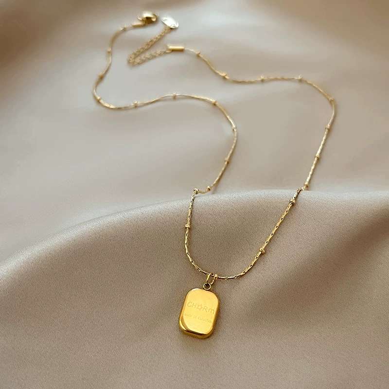 Fashionable accessories, elegant ladies' necklaces, short collarbone chain, simple metal chain, neck chain, Korean style trendy accessories, Mengfeini titanium steel necklace xl008 details Picture
