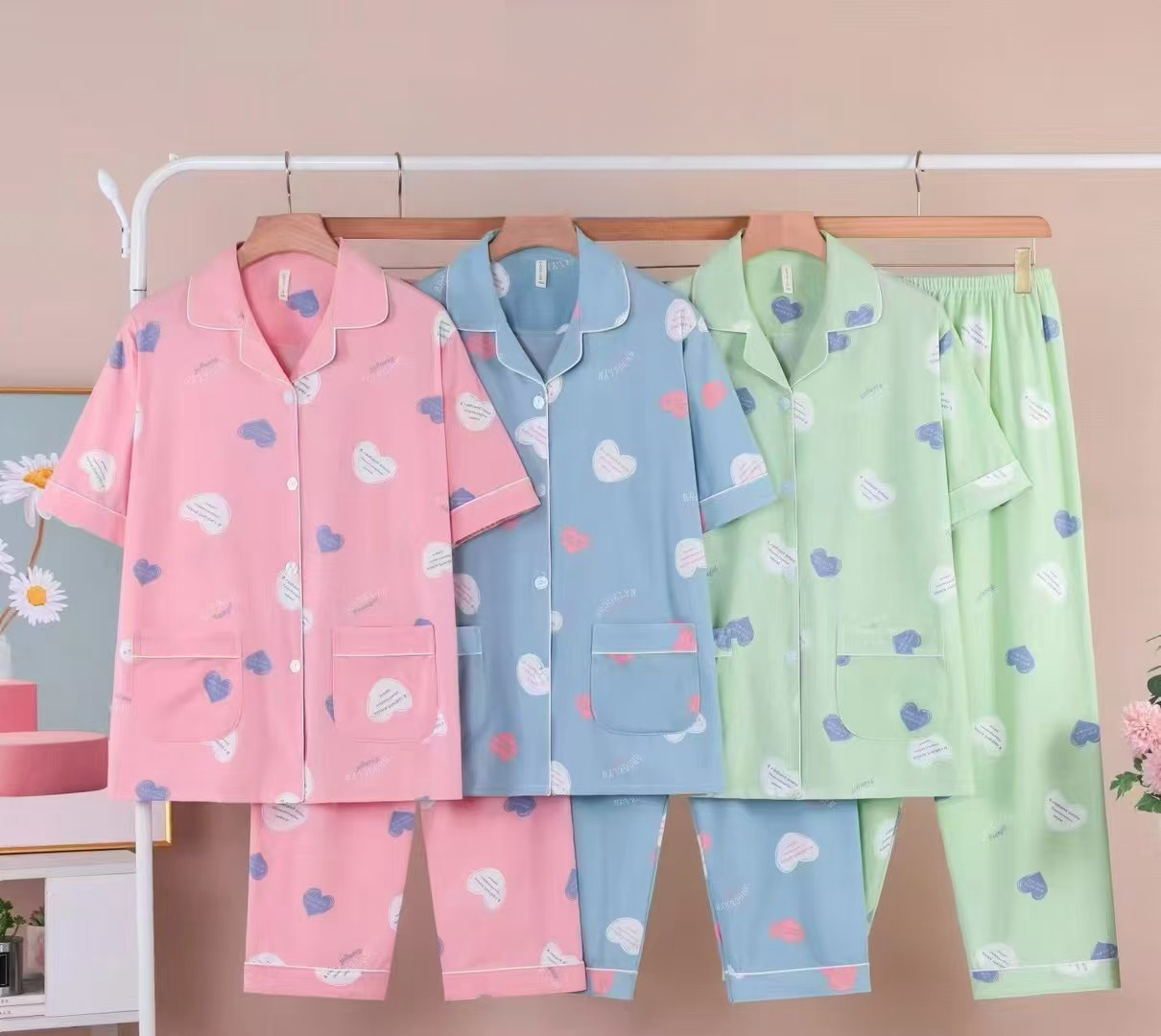 睡衣/家居服欧美/睡衣女长袖可爱/欧美沙滩裙尾货/家居服产品图