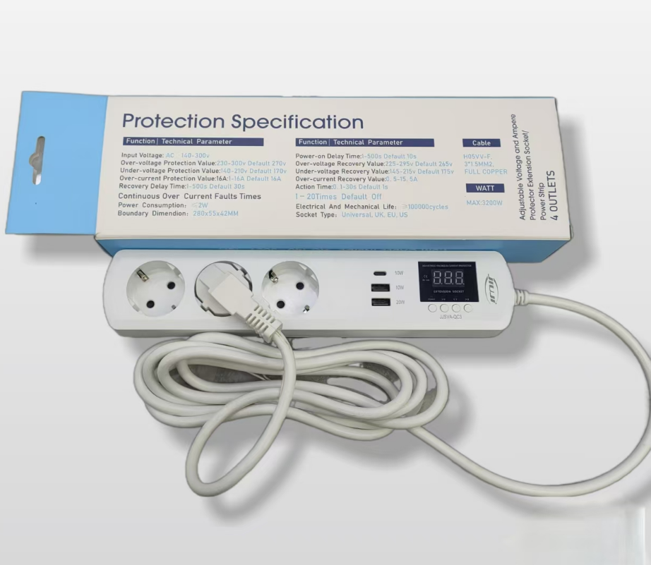 Protector de producto electrotécnico euro plug con USB+typeC Item Picture