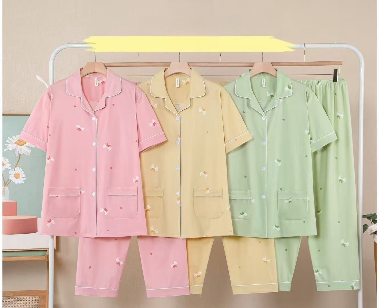 睡衣/家居服欧美/睡衣女长袖可爱/欧美沙滩裙尾货/家居服细节图