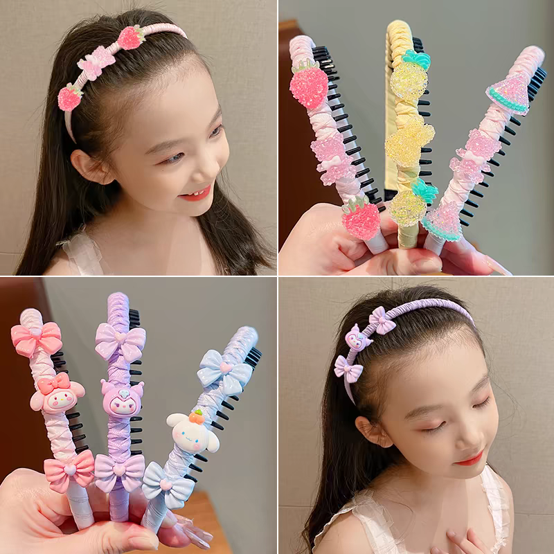 Children's bangs hair-breaking magic headband, little girl headband, cartoon headband, baby hair-safe headband, girls' hair clip, children's summer cute hair clip, children's summer trend Specification image