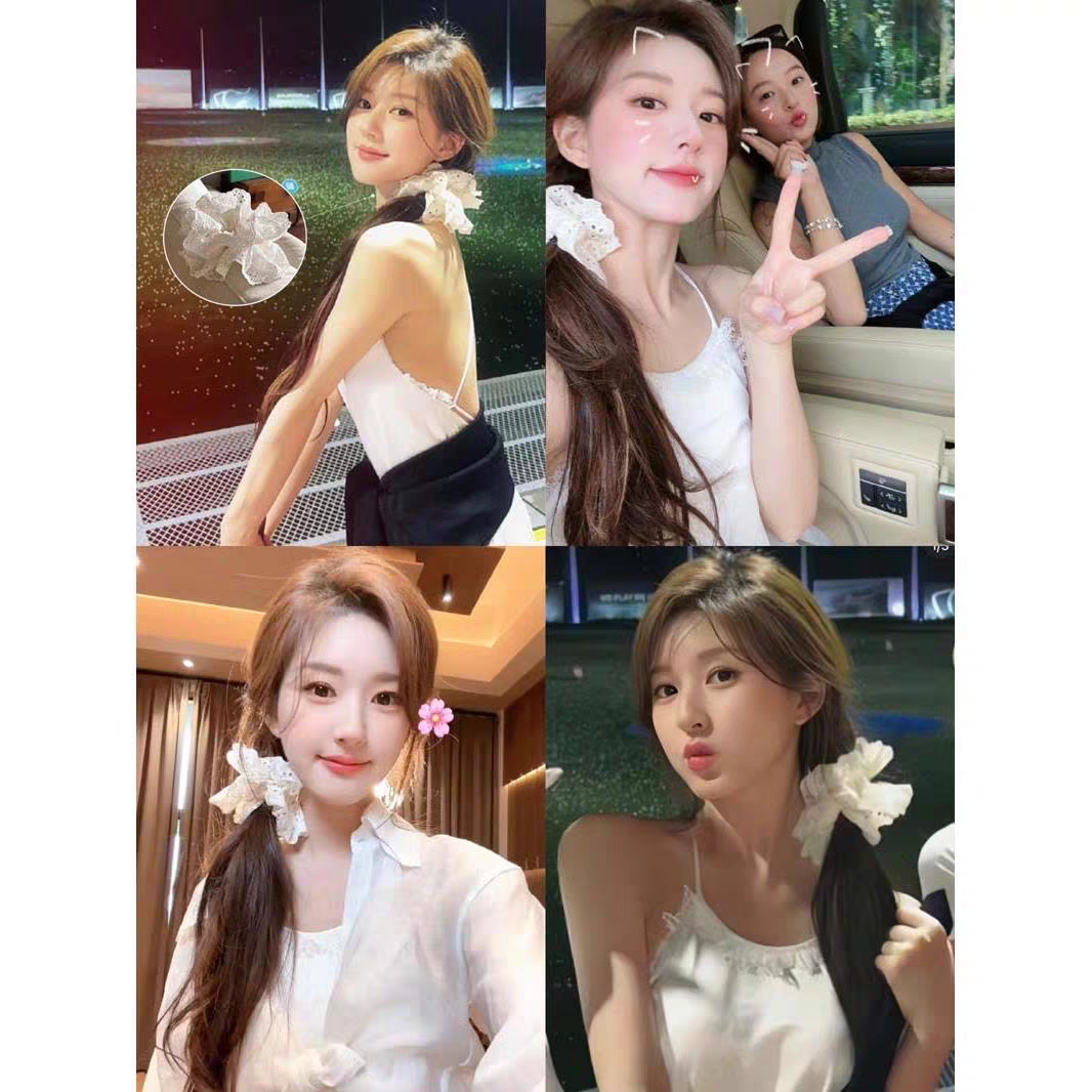 Korean-style women's splicing headwear, hair accessories, hair bands and hair ties with an integrated design, exquisite hair bands and hair accessories, hand-woven fashionable hair accessories, hair bands and hair ties details Picture