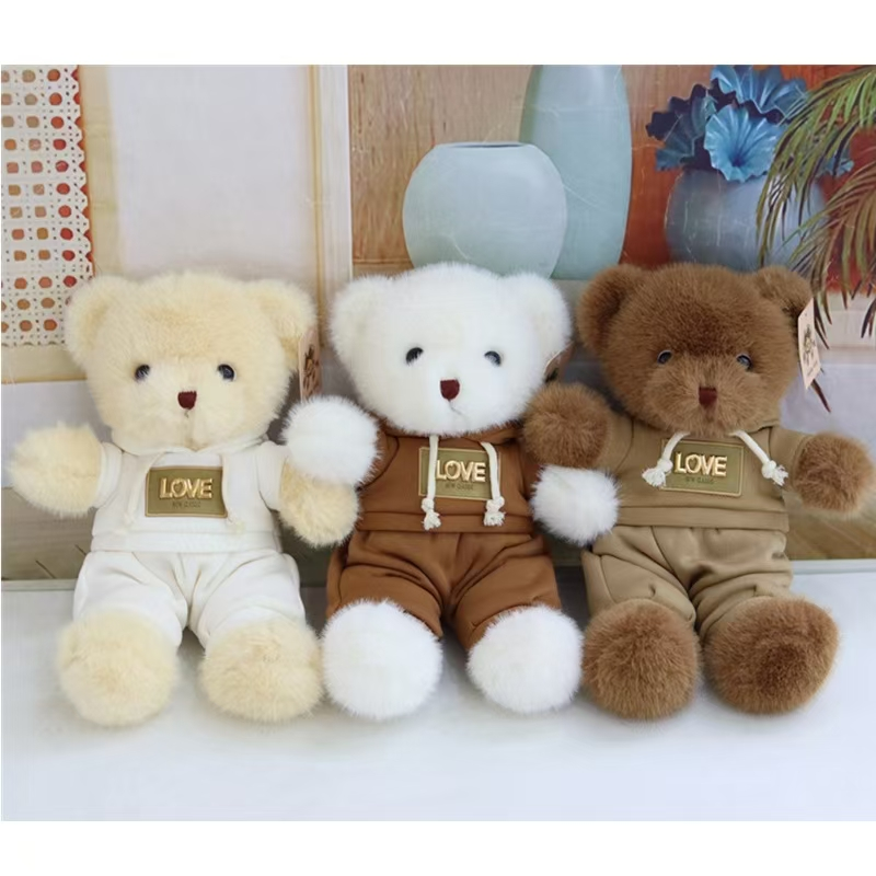 Toys, plush toys, dolls, factory direct shipment, wholesale fabric dolls, teddy bears, three-color sweatshirts, teddy bears