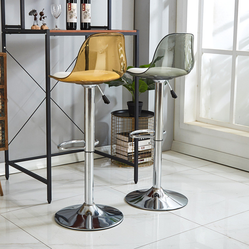 Modern and simple bar stools, cash register front desk adjustable backrest chairs, height-adjustable high bar stools, fashionable Specification image