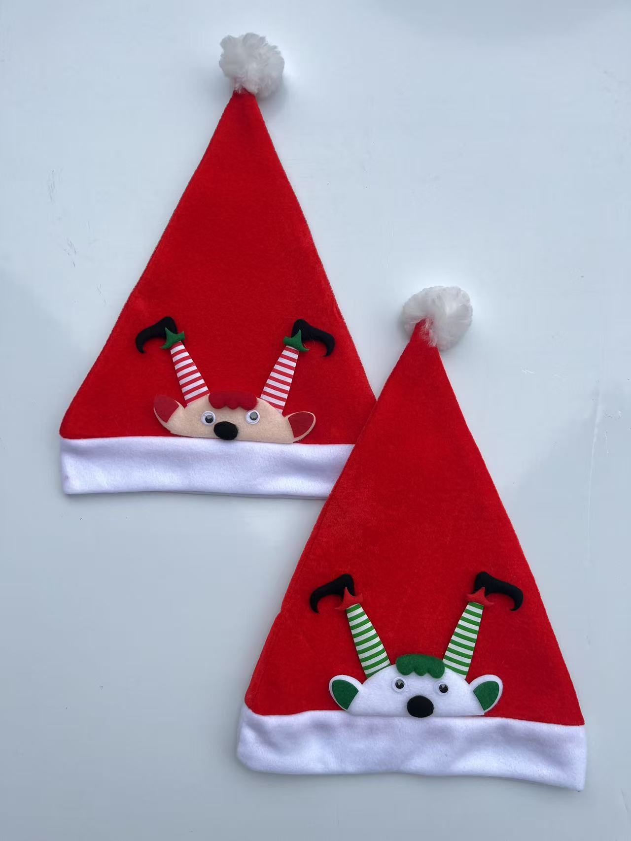 圣诞帽儿童成人雪人老人鹿长绒毛鹿角造型装扮帽圣诞节装饰礼品