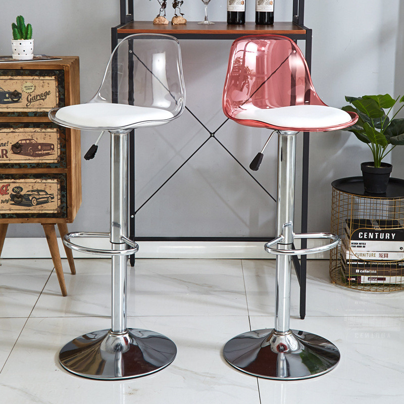 Modern and simple bar stools, cash register front desk adjustable backrest chairs, height-adjustable high bar stools, fashionable details Picture