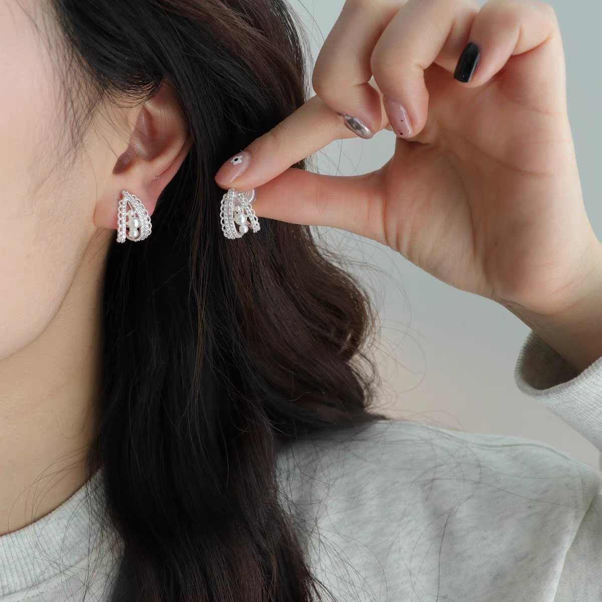 饰品/耳环/耳饰/烧焊锆石耳环/烧焊耳环产品图