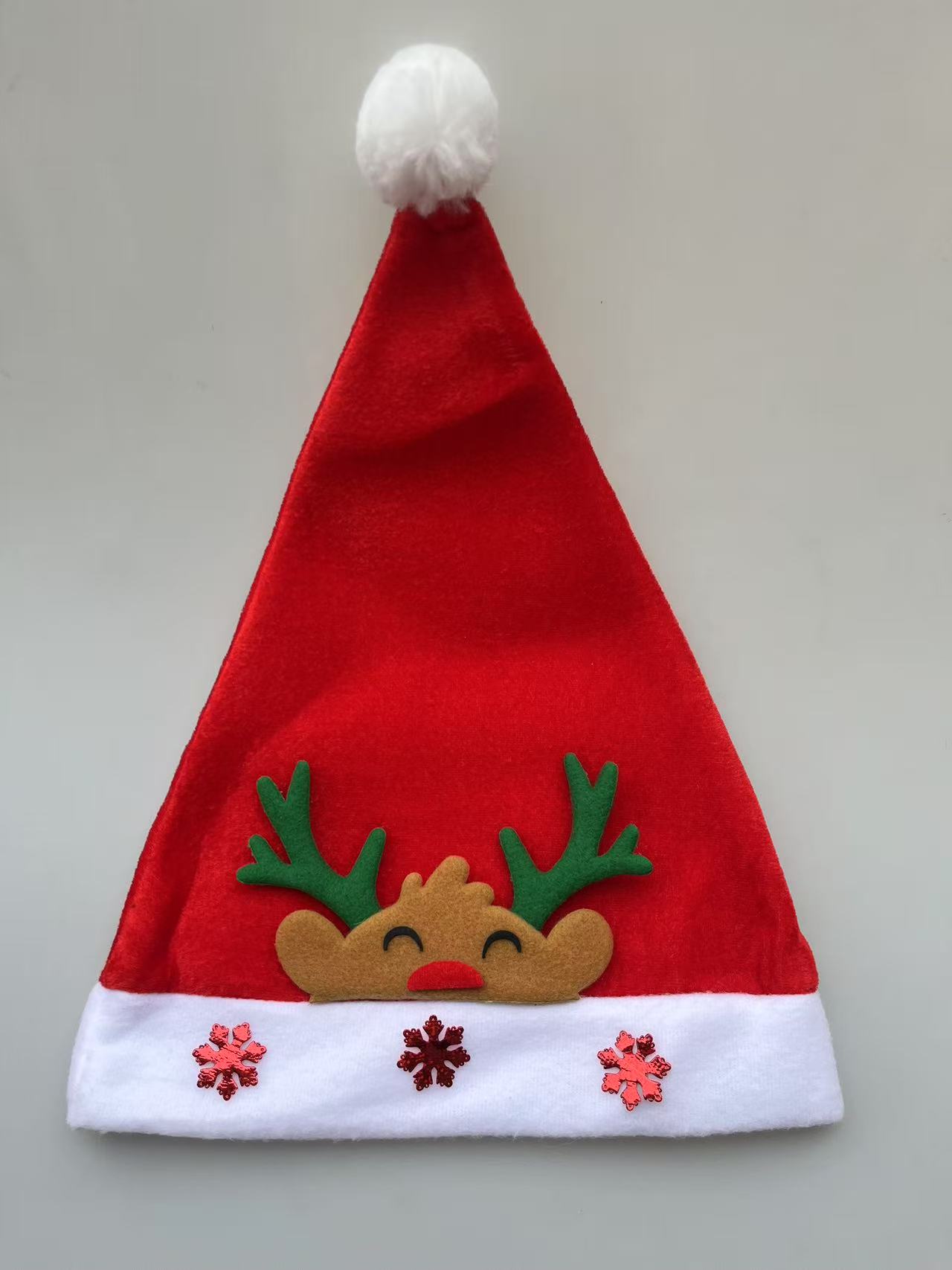 圣诞帽儿童成人老人鹿长绒毛鹿角造型装扮帽圣诞节装饰礼品细节图