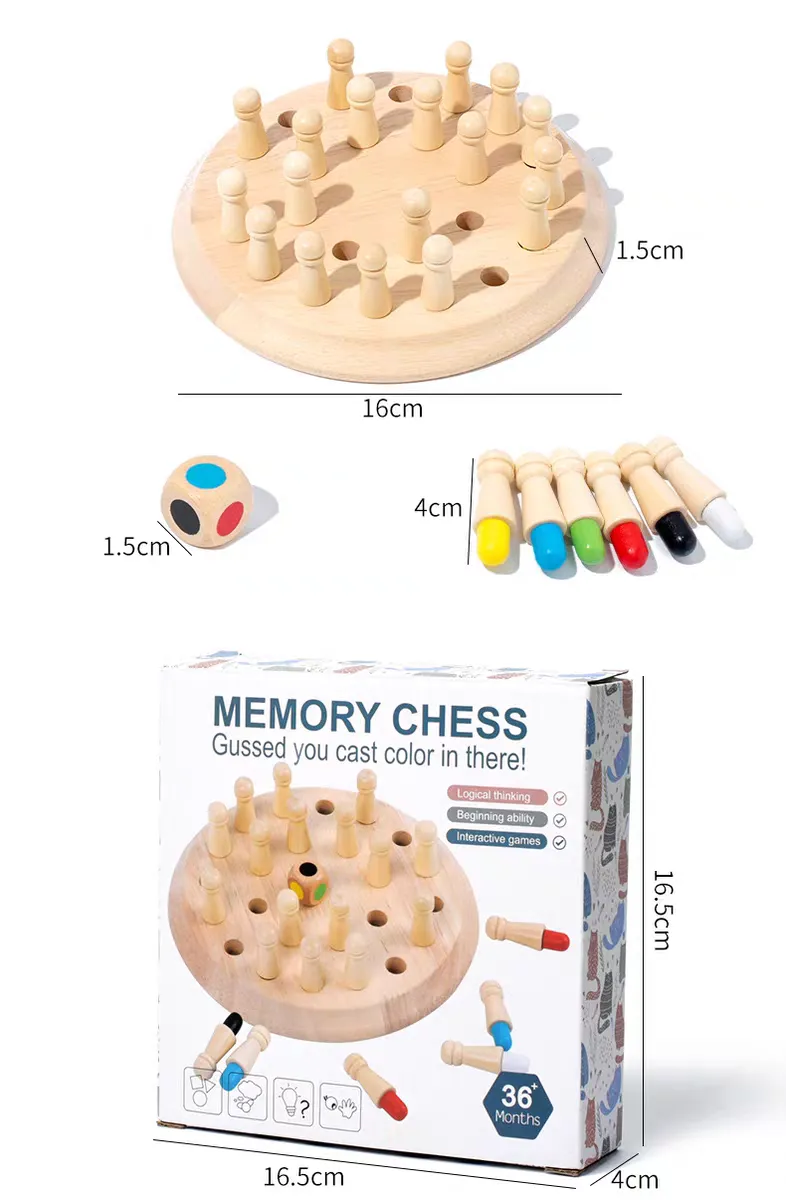 Children's educational thinking, color, solid wood memory, chessboard, concentration training, parent-child interactive tabletop toys, game toys, children's cartoon toys, parent-child cartoon toys detail image 10