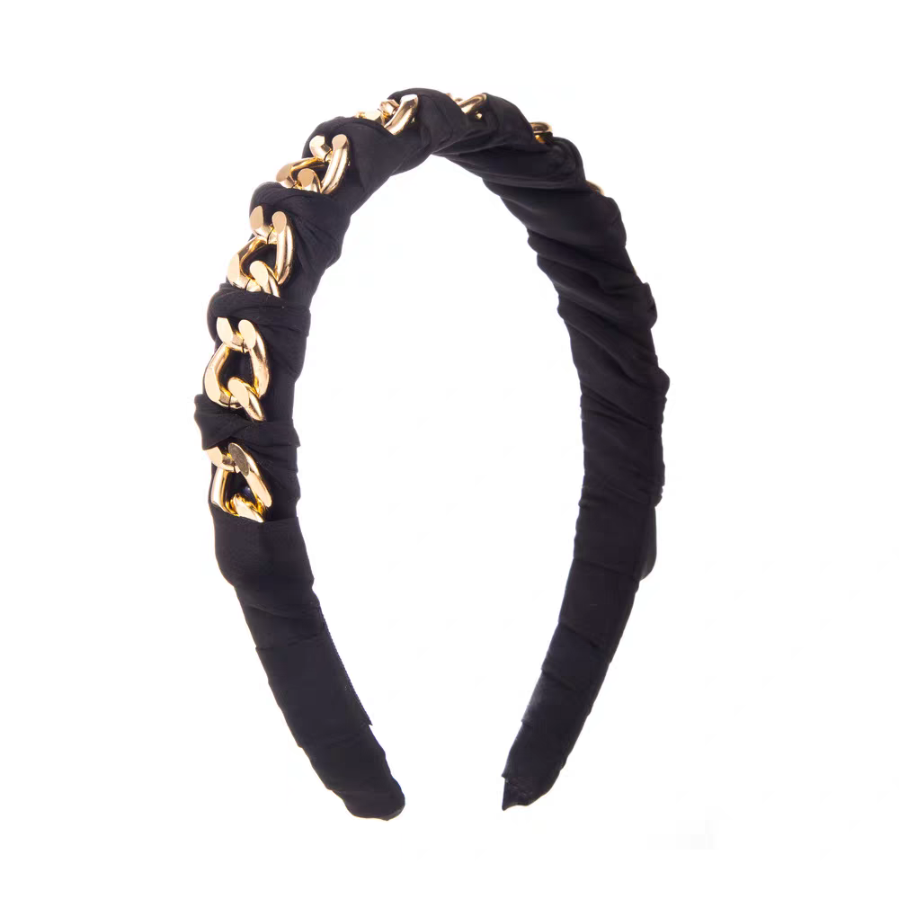 Wholesale of new Korean style fashionable and elegant hair bands, versatile and high-end alloy chain hair accessories, hand-woven headbands details Picture