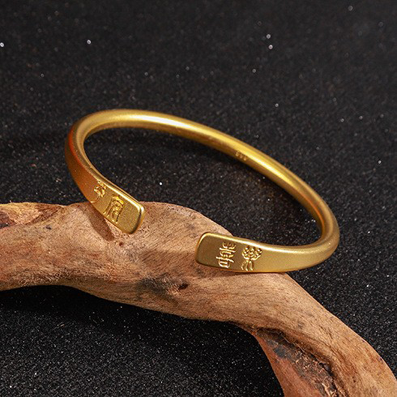 Peace and Joy, ancient method inheritance bracelet, elegant and noble, ethnic style, Vietnamese sand gold bracelet, lucky blessing accessory, copper gold-plated bracelet, sand gold Athena accessory Application Scenario