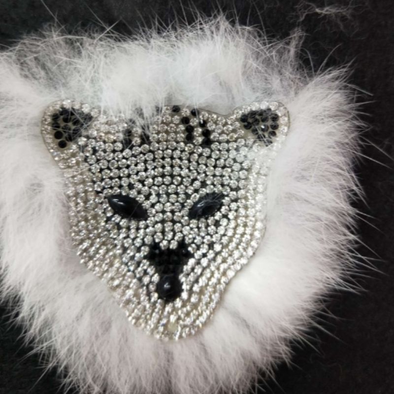 黑豹形状烫钻饰品服装辅料