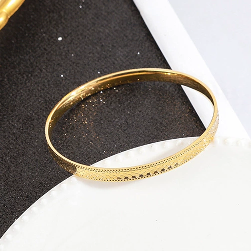 雅典娜饰品龙鳞手镯蜂巢手镯CNC工艺鱼鳞亮片镭射24K铜镀金手镯越南沙金简约时尚手环详情图4