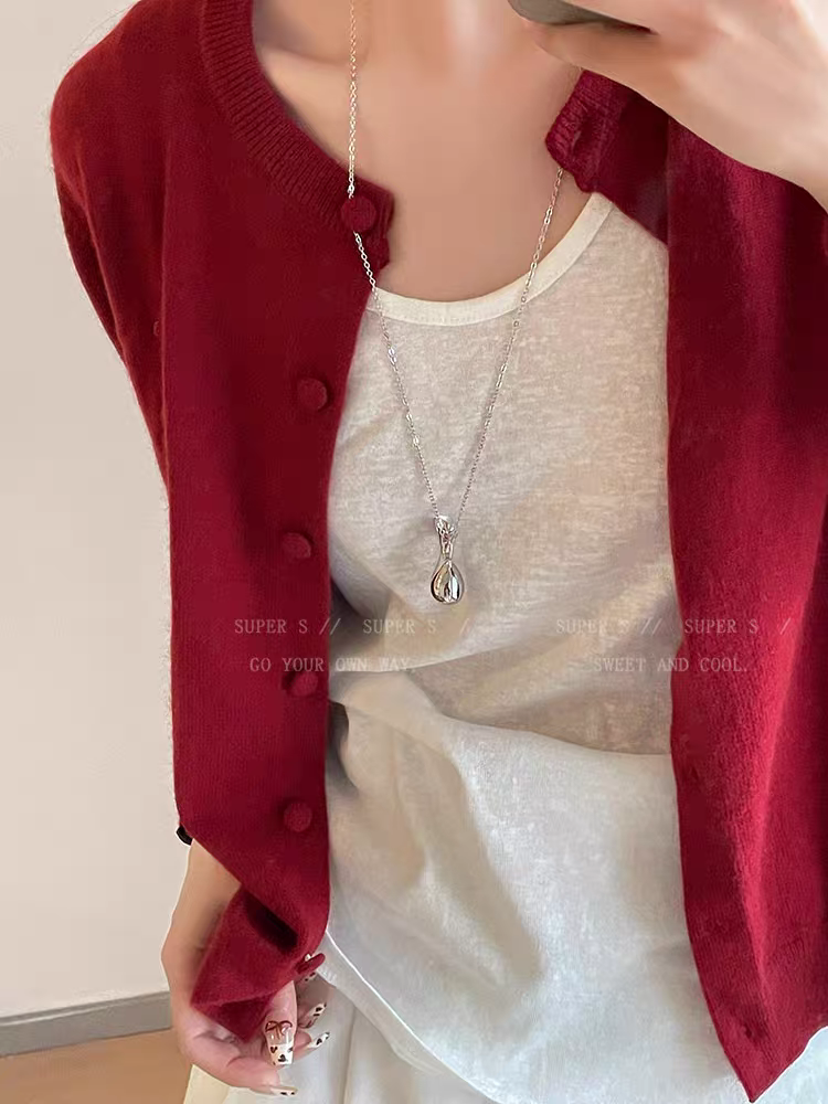 HABI瓶子博主同款钛钢项链女韩国长款春夏配饰品高级感挂脖毛衣链