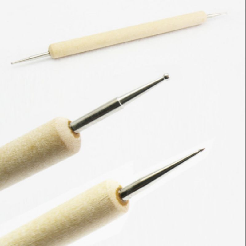 美甲工具双头木杆点钻笔点钻器取钻笔点花笔02