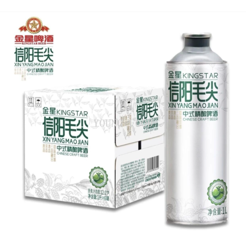 包邮 哈罗每天中式精酿啤酒金星信阳毛尖1L 茶香麦香酒香三香融合