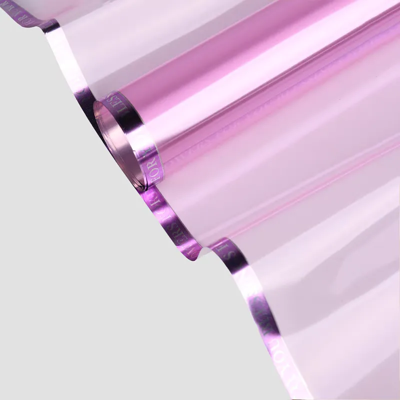 Pengfa Packaging Factory Store's popular colored gold fluorescent flower wrapping paper, English edge jelly film, waterproof transparent cellophane, flower wrapping paper, special flower wrapping paper for flower bouquets and flower shops, Valentine's Day wrapping paper, thickened waterproof detail image 19