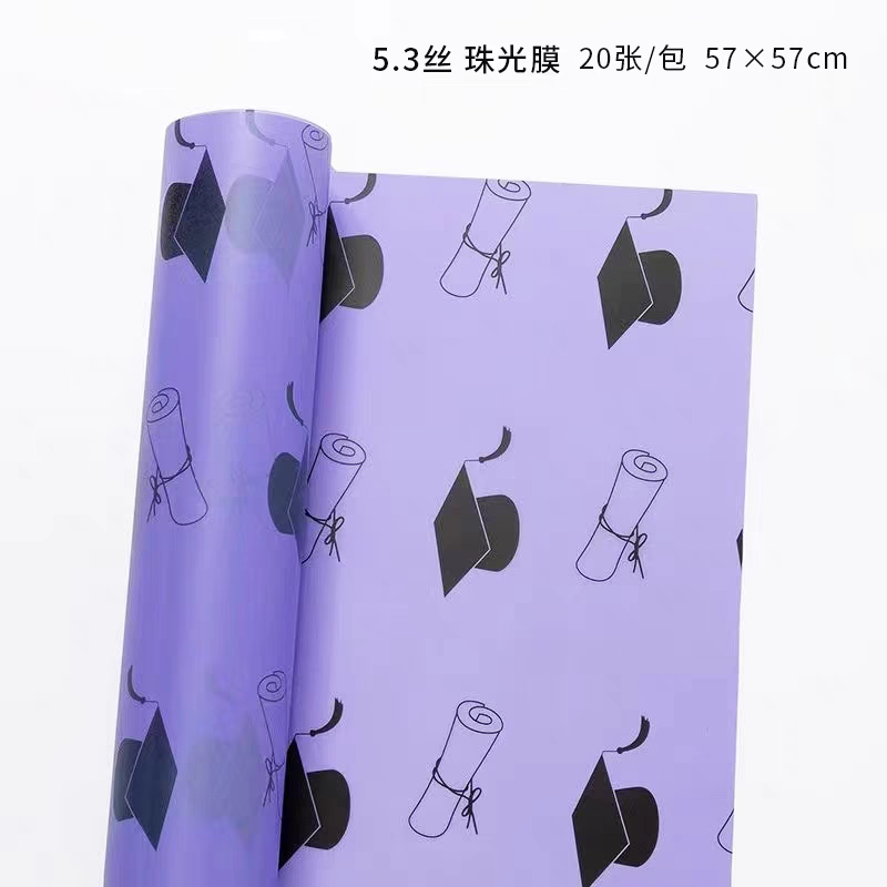 Pengfa Packaging Factory Store Graduation Season Waterproof Bow, book roll, flower wrapping paper, College entrance examination Doctoral cap, sunflower bouquet wrapping paper, Special flower wrapping paper for flower art and flower shops, thickened waterproof Korean plain paper, flower bouquet wrapping paper detail image 14