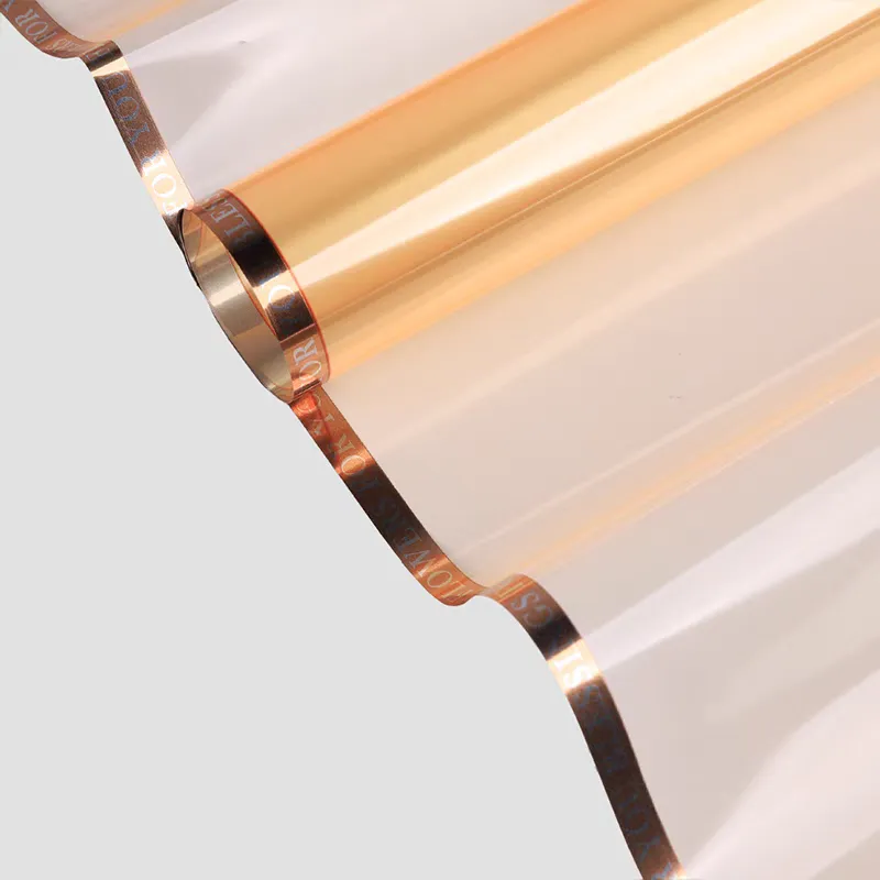 Pengfa Packaging Factory Store's popular colored gold fluorescent flower wrapping paper, English edge jelly film, waterproof transparent cellophane, flower wrapping paper, special flower wrapping paper for flower bouquets and flower shops, Valentine's Day wrapping paper, thickened waterproof detail image 16