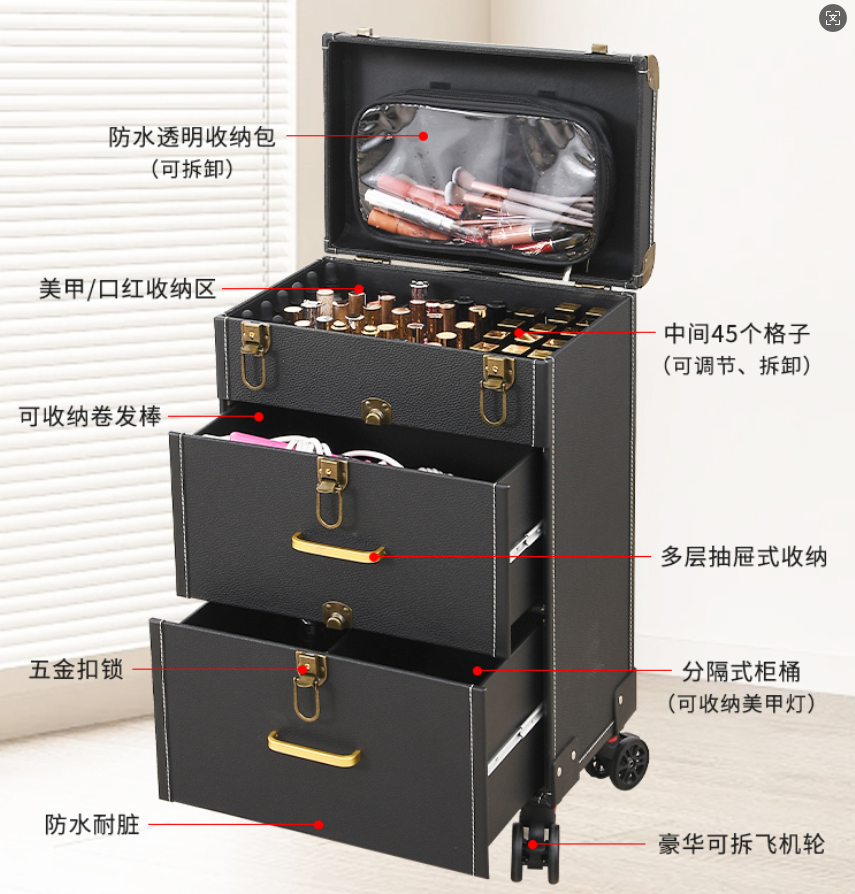 High-end double-drawer watch, jewelry box, cosmetic box and storage box details Picture