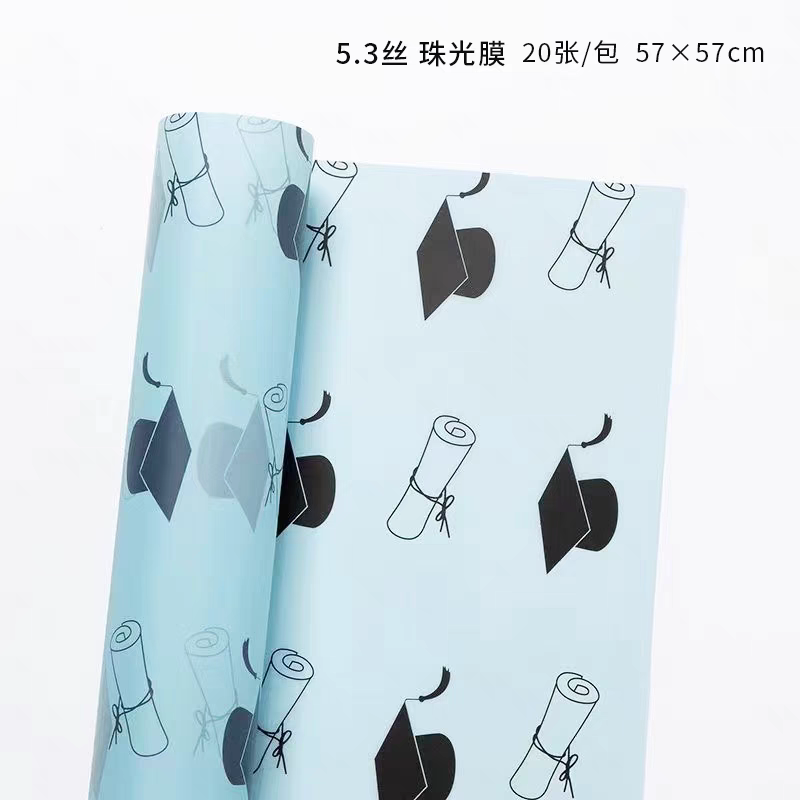 Pengfa Packaging Factory Store Graduation Season Waterproof Bow, book roll, flower wrapping paper, College entrance examination Doctoral cap, sunflower bouquet wrapping paper, Special flower wrapping paper for flower art and flower shops, thickened waterproof Korean plain paper, flower bouquet wrapping paper detail image 13