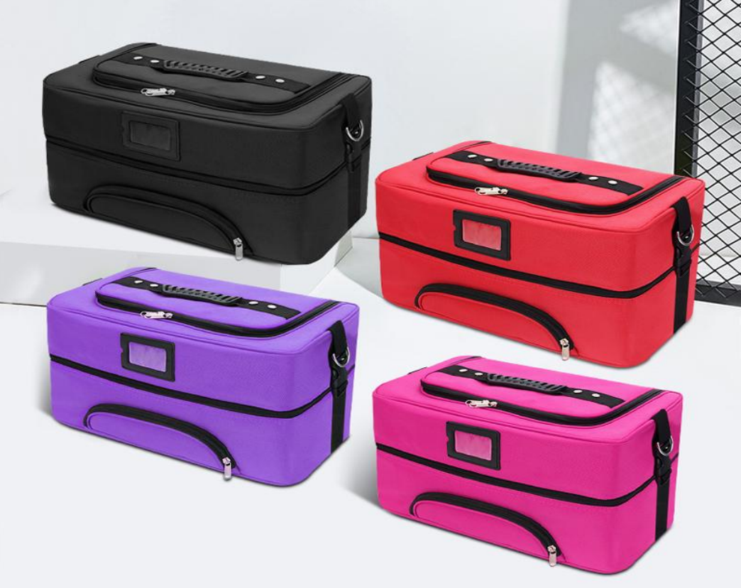 Hand-held Oxford cloth solid-color high-end jewelry box cosmetic bag