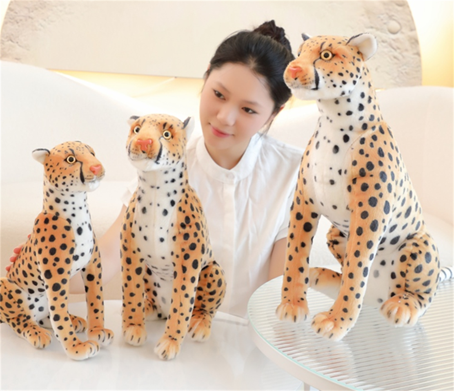 Plush toy doll factory direct delivery of realistic sitting cheetah doll toys