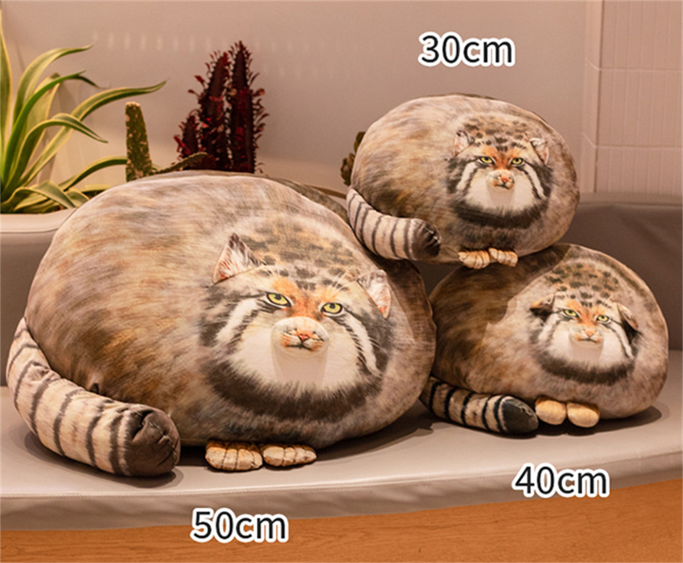 Plush toy doll factory, straight-haired fierce and cute Manul simulation pillow doll toys