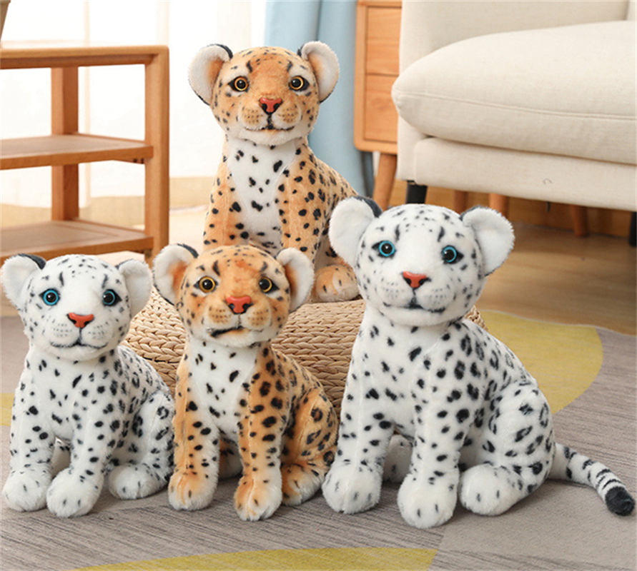 Realistic snow leopard, leopard plush toy, doll factory direct delivery details Picture