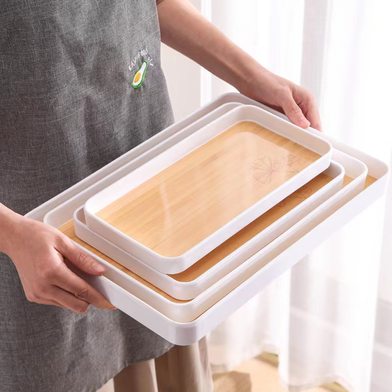 【 Welcome to inquire about bulk Prices 】ED20744 Cross-border trade factory direct supply, new retro melamine tray, European hotel round tea tray, household fruit and dessert storage tray, wholesale discount, practical and durable plastic tray