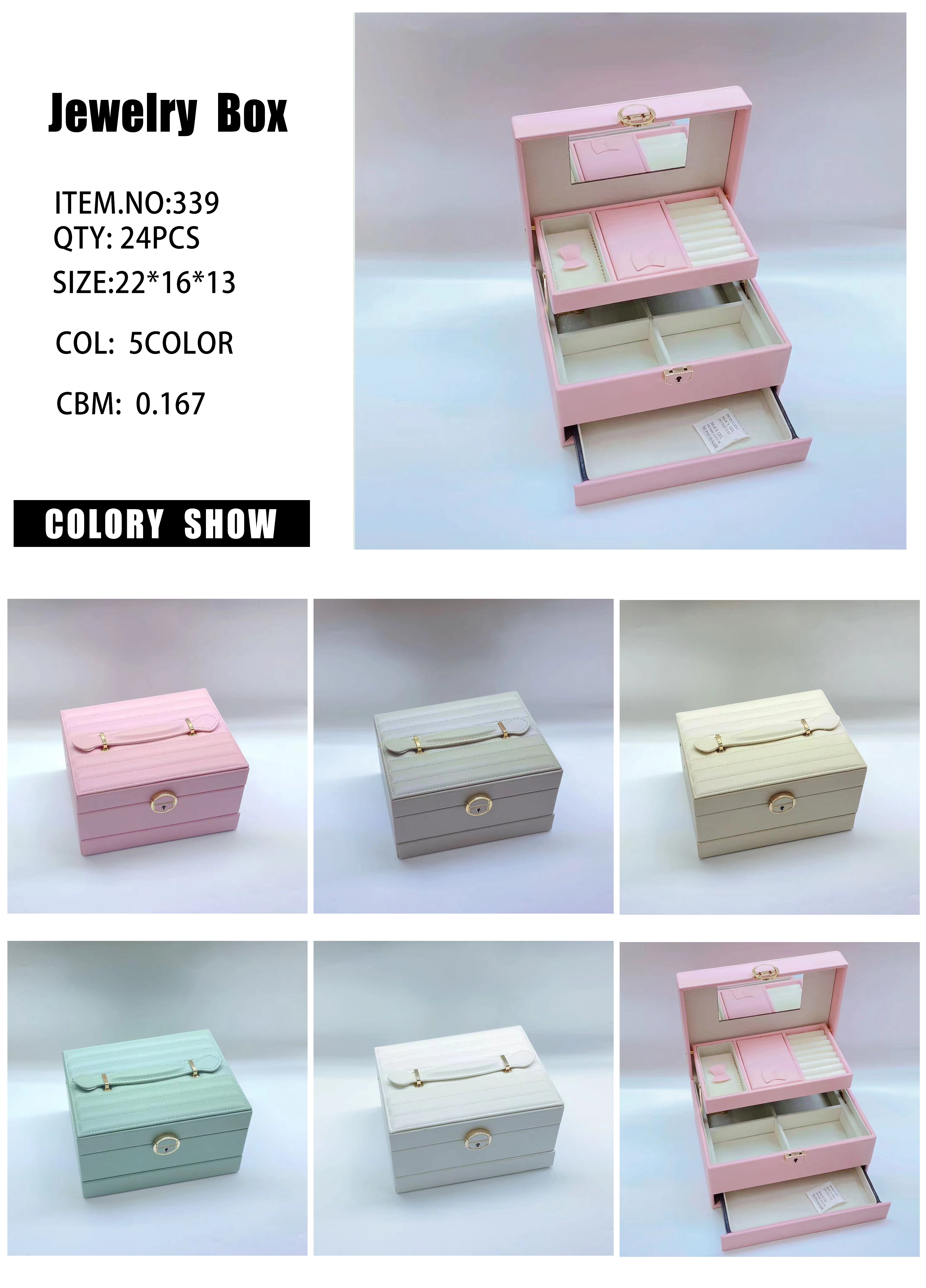 A brand-new high-end PU solid-color semi-automatic drawer cosmetic bag and jewelry box