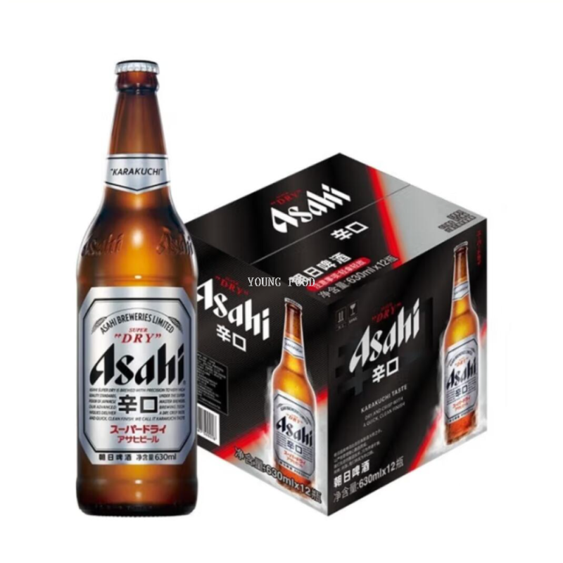 包邮！YOUNGFOOD哈罗每天休闲食品零食Asahi朝日啤酒630ml