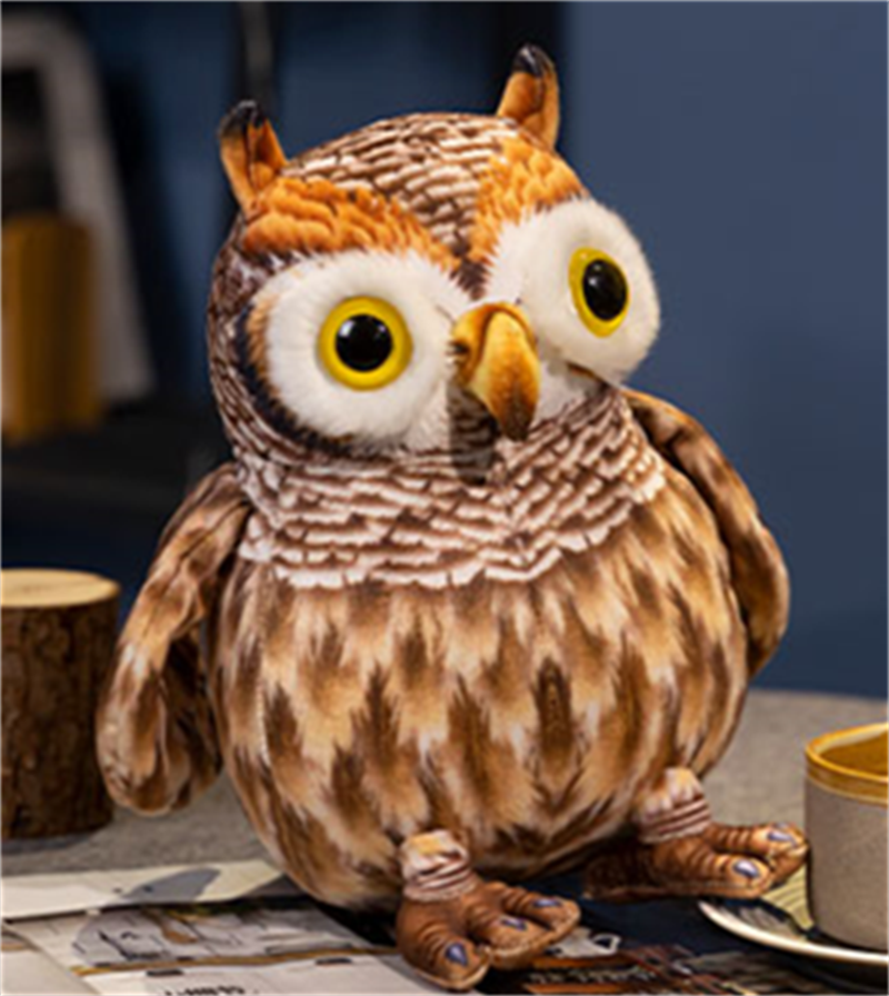 Simulated owl plush toy doll factory straight-hair doll