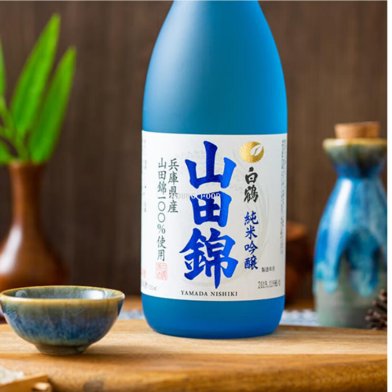 Free shipping BAIOCCHI imported rice wine and snack food, 720ml of Japanese Shiratsuki Yamada Jin Junmai Ginjo Sake Specification image
