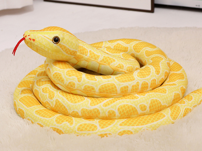 Realistic golden python plush toy doll factory direct delivery pic 1