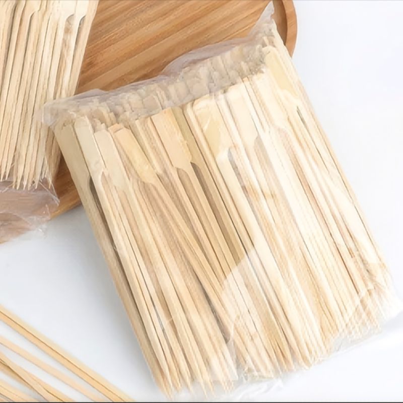 Disposable barbecue skewers, iron gun skewers, bone and meat connected, hot pot, sugar-coated haws, flat skewers, small skewers, fruit skewers, bamboo skewers Specification image