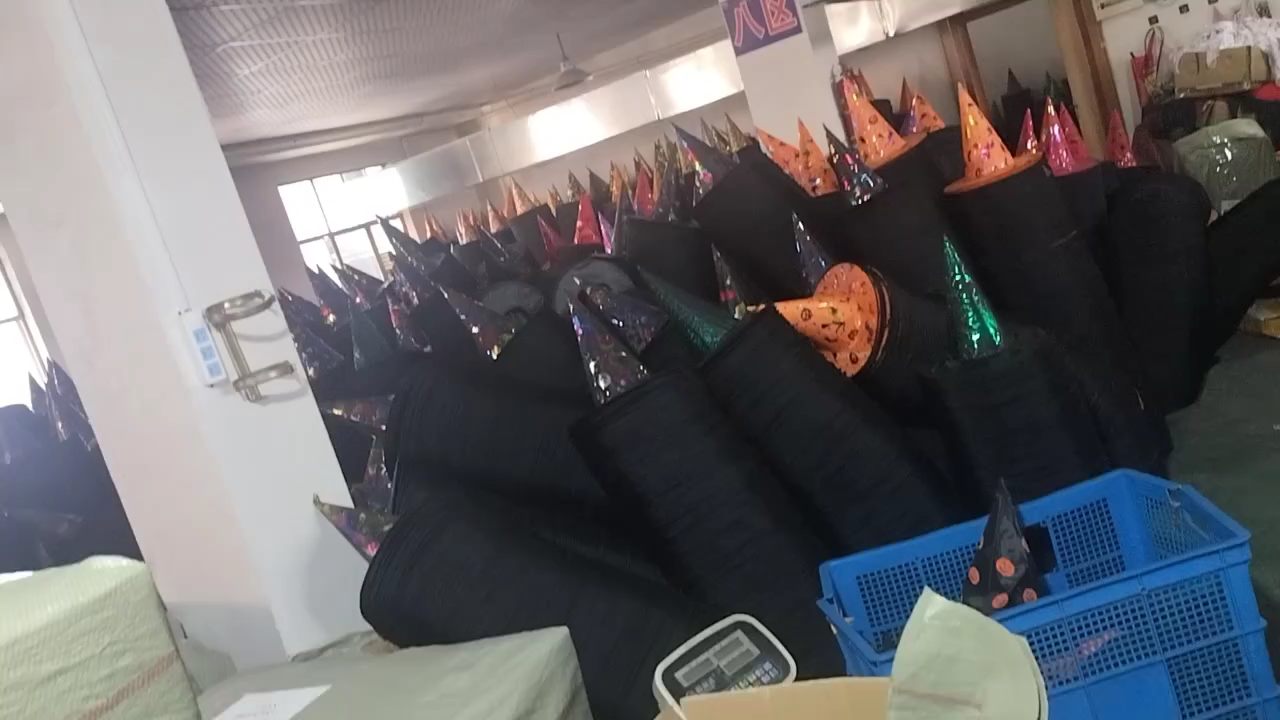 万圣节帽子儿童成人化妆舞会装扮魔法师帽烫金巫师帽五角详情图2