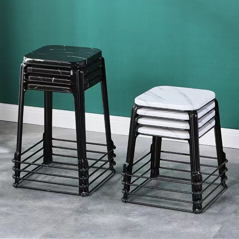 Modern and simple household iron stools, durable square stools, thickened iron set stools, table stools, adult storage stools Specification image