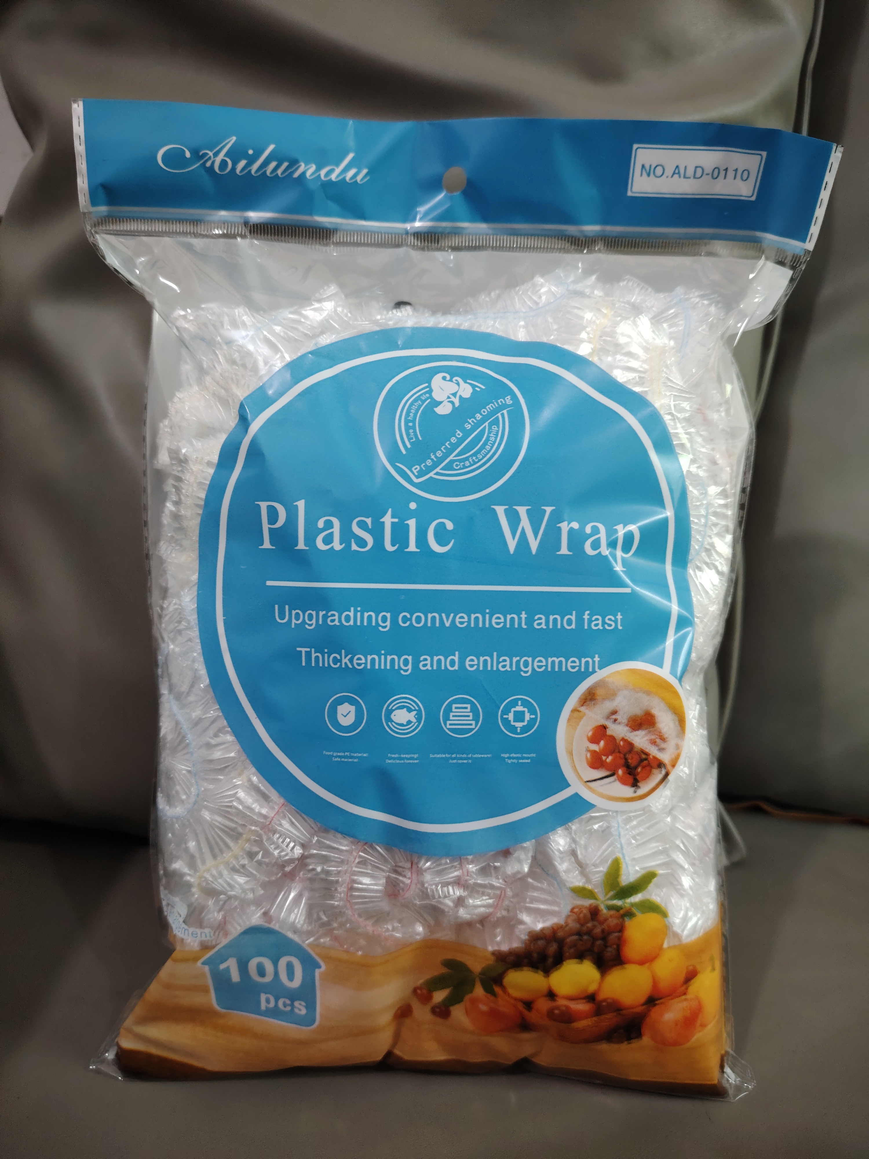 彩色一次性保鲜套食品级PE材质彩色免撕保鲜膜套批发加厚防串味