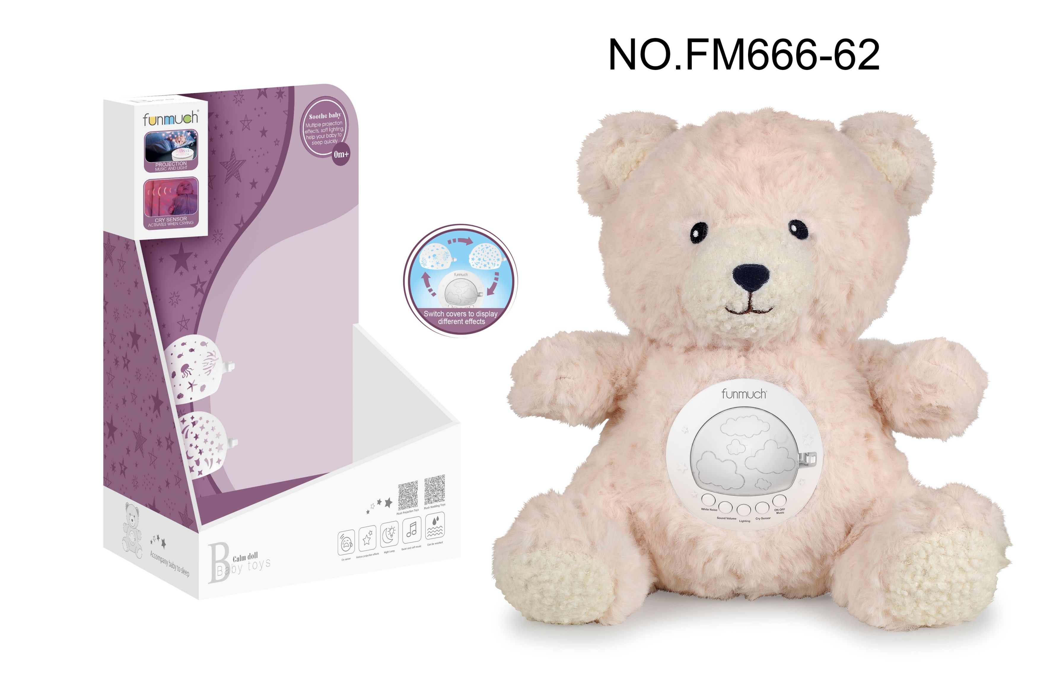  AI智能哭声识别开机，星空投影，海洋投影，夜灯三种模式可切换，安抚曲10首，白噪音5个， 包3.7V锂电池USB充电线