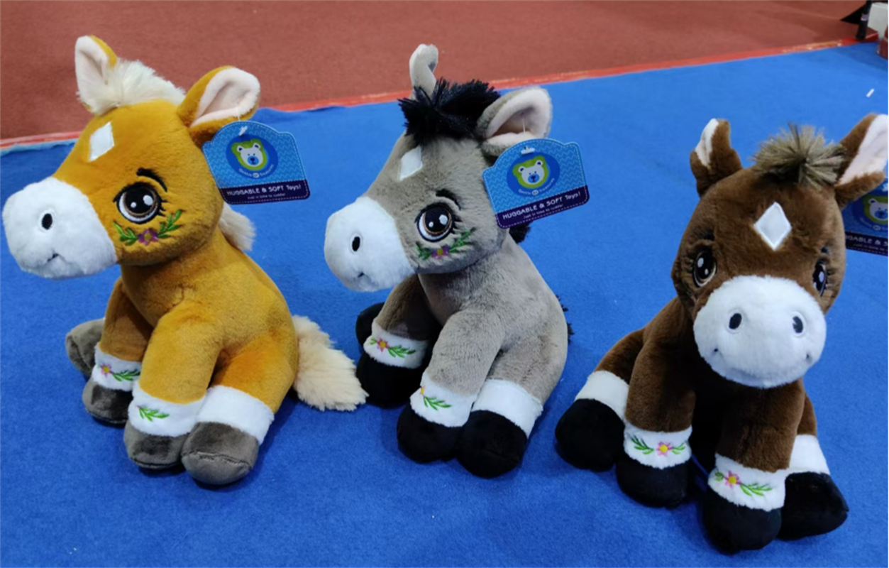 Toys, plush toys, doll factory, direct delivery of plush toys, three-color horse plush pic 1