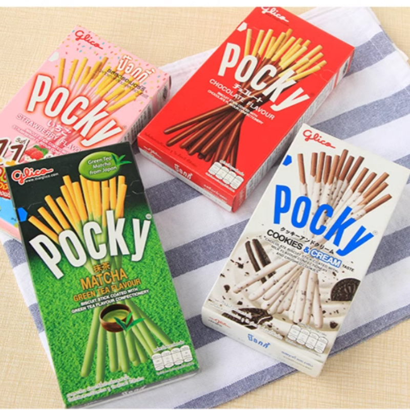 包邮！泰国Pocky抹茶奶油草莓巧克力涂层饼干 勒克司进口休闲零食