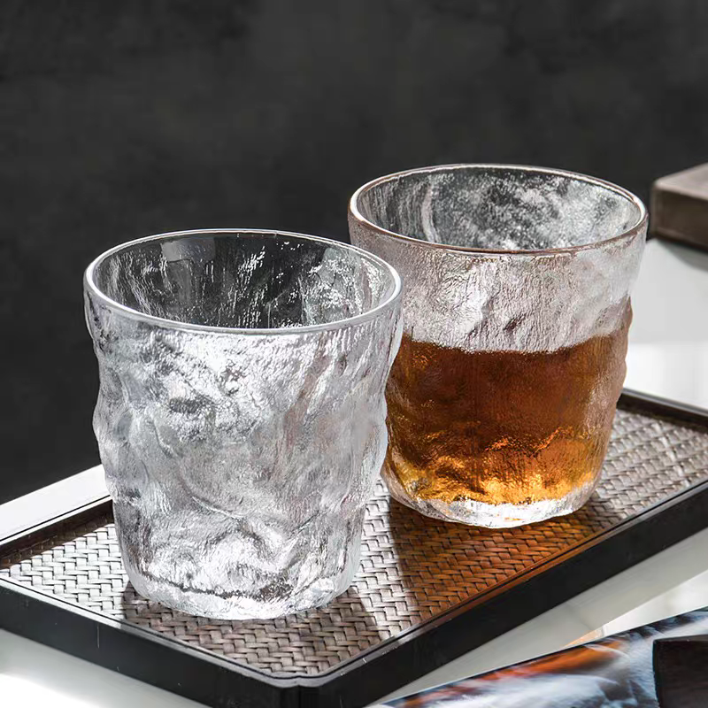 日式透明冰川纹玻璃杯喝水杯啤酒杯家用创意洋酒杯茶杯威士忌酒杯 玻璃杯 玻璃 酒杯详情图3