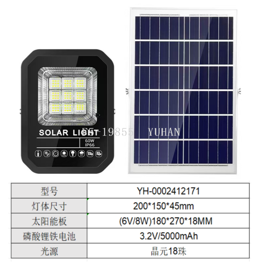 Led Solar Floodlight Floodlight Road Light Outdoor Household Patio Waterproof Light