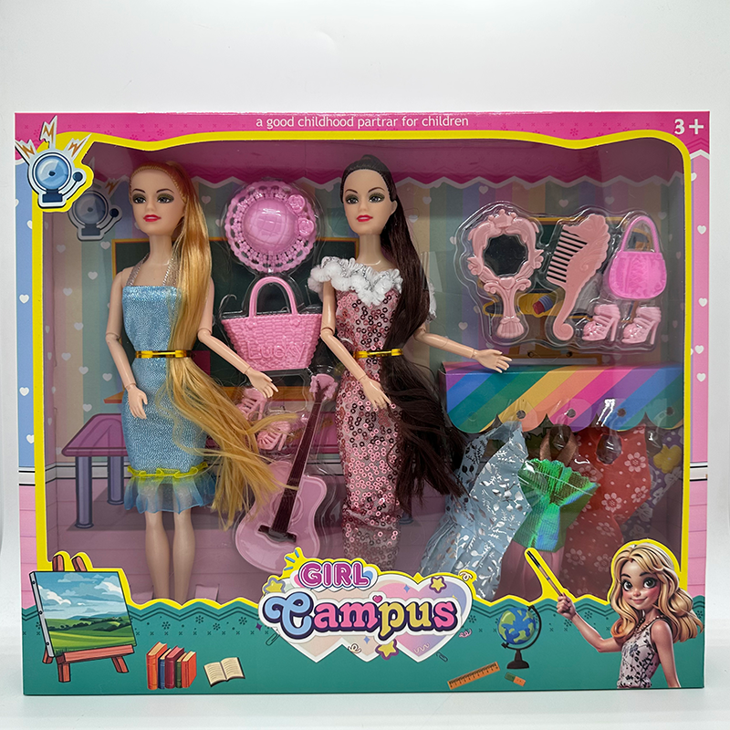 外贸洋娃娃高端公主娃娃玩具四肢手腕可动窗盒乔乐儿11寸实身11关节芭比娃娃带鞋扮家家酒玩具大套装大盒装-3图