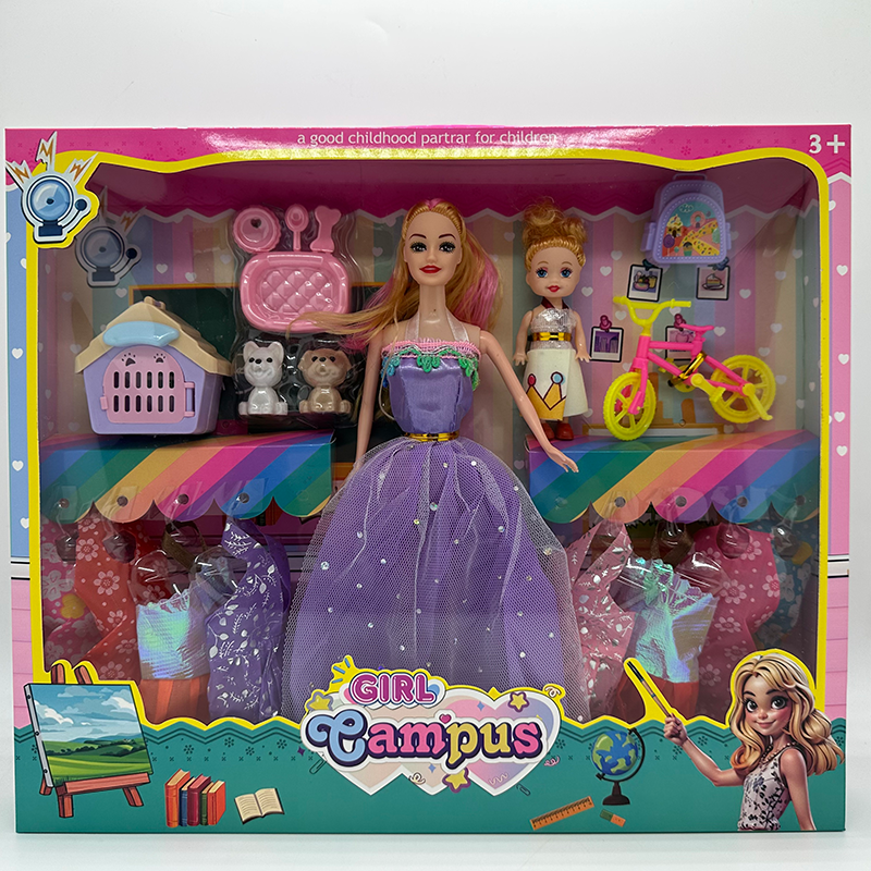 外贸洋娃娃高端公主娃娃玩具四肢手腕可动窗盒乔乐儿11寸实身11关节芭比娃娃带鞋扮家家酒玩具大套装大盒装-5