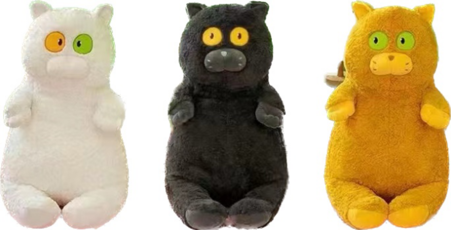 Toys, plush toys, doll factory, straight-hair dolls, toys, Daidai cat doll factory, straight-hair, straight-hair