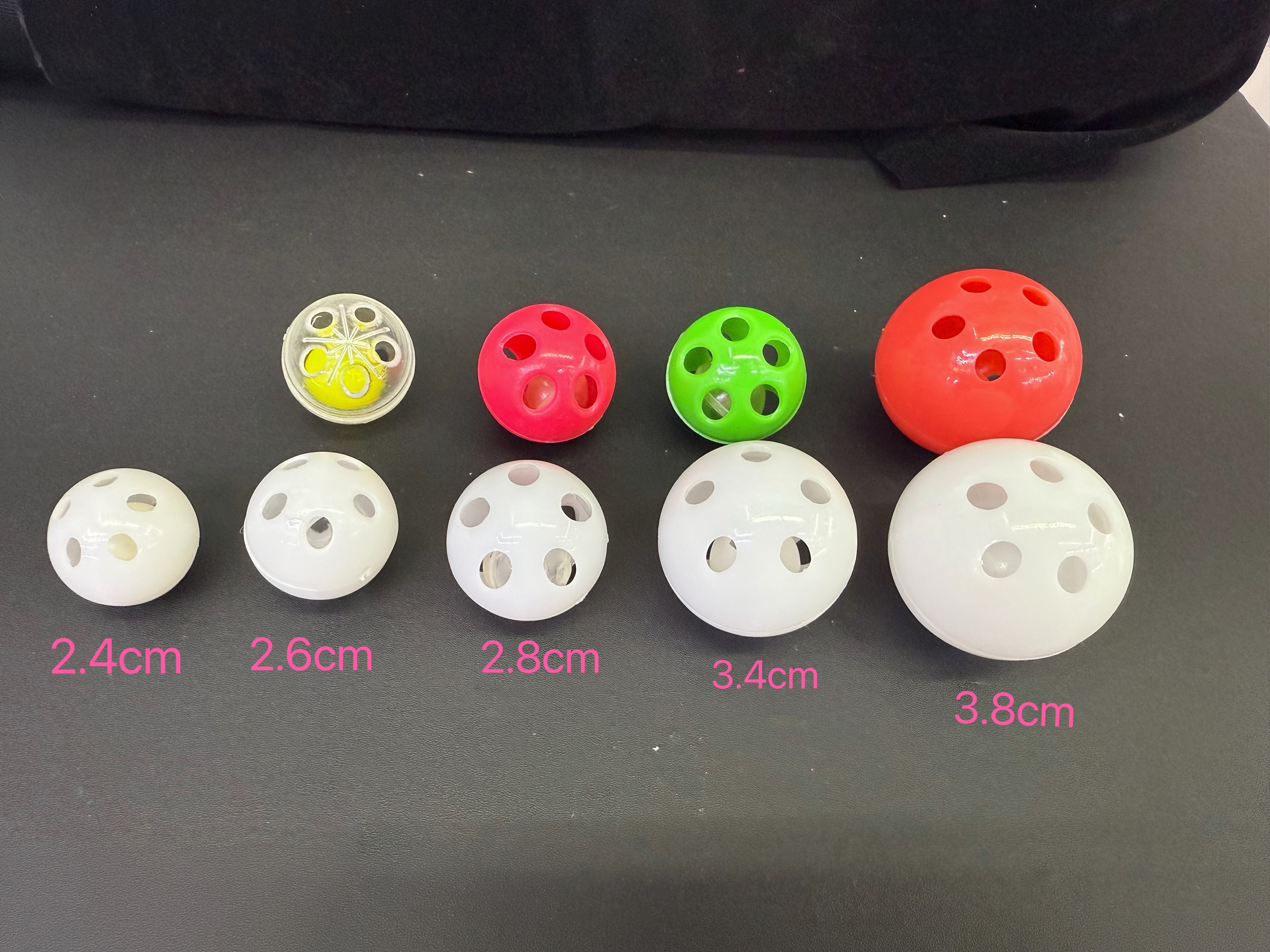 厂家直销 玩具配件塑料内置五孔铃铛球 DIY毛绒玩具塑料铃铛响盒